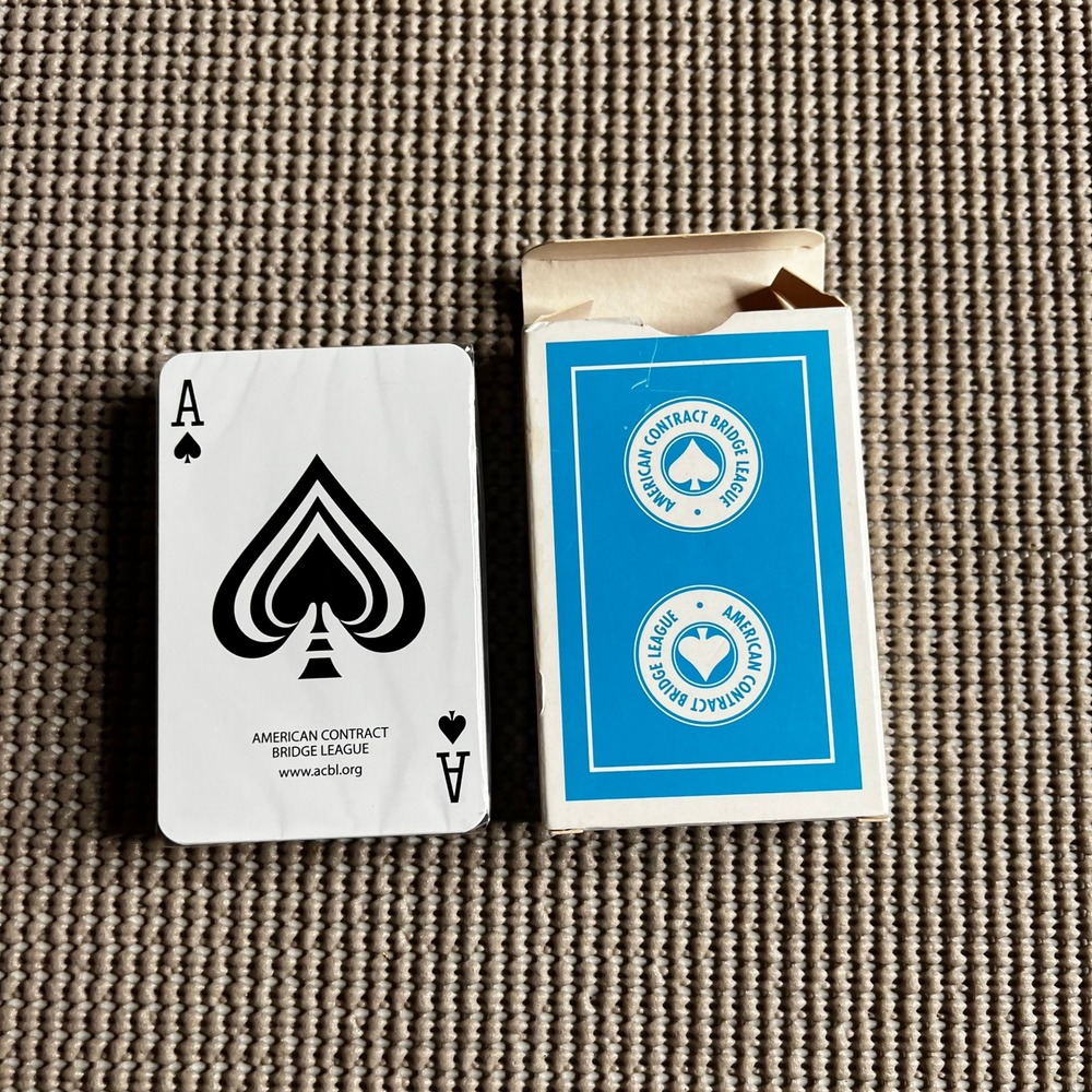American Contract Bridge League ACBL Playing Cards Deck Blue White Sealed Cards‎